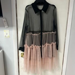 Shein sheer button down dress